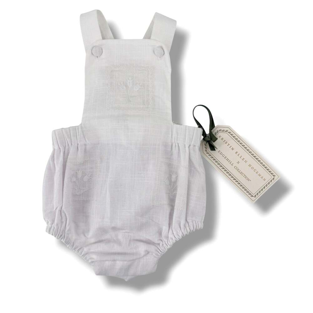 Edgehill Collection Kristin Ellen Hockman Liv White Bubble Romper Sz Newborn